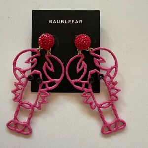 BaubleBar Pink Lobster Earrings Bold Statement Jewelry